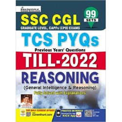 Kiran SSC CGL TCS PYQs Till 2022 Reasoning (General Intelligence And Reasoning) (English Medium) (3767)